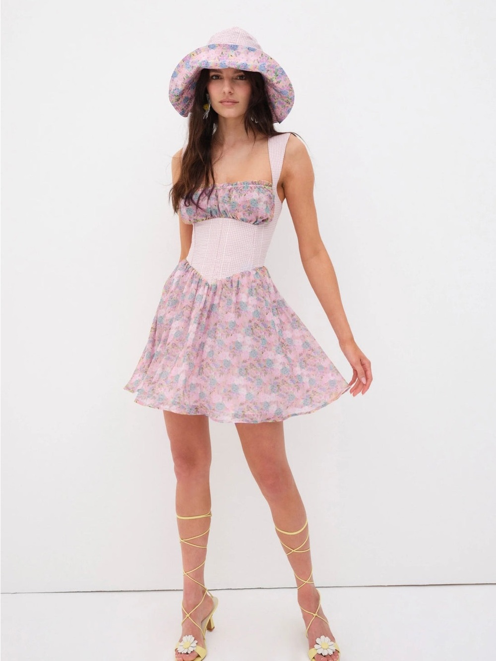 For Love & Lemons Brenna Mini Floral Dress Size Medium NWT - Picture 3 of 5